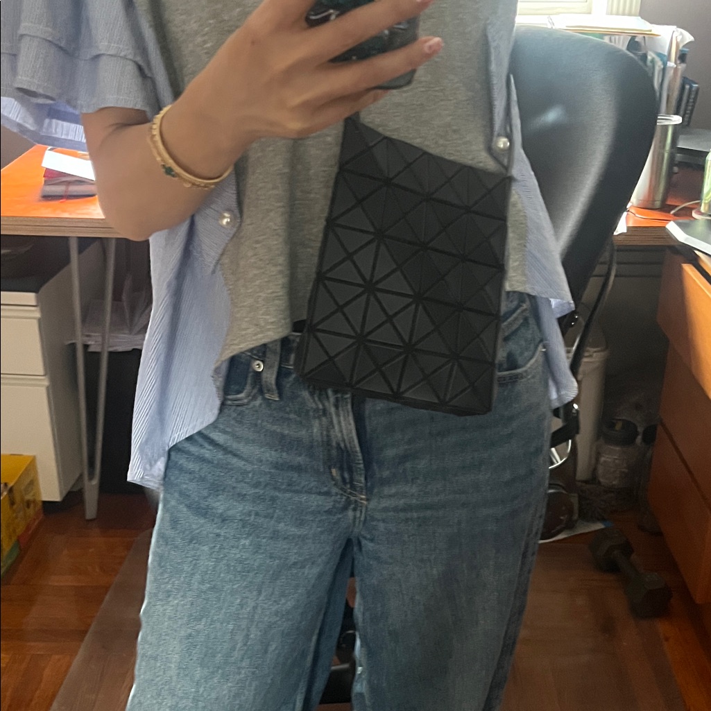 Black Geometric Crossbody Bag - Minimal Modern Style